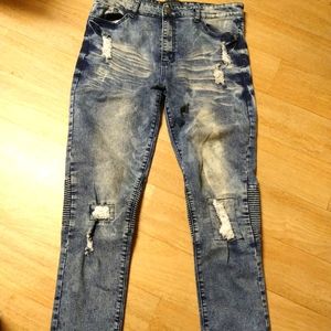 Encrypted Distressed Jeans